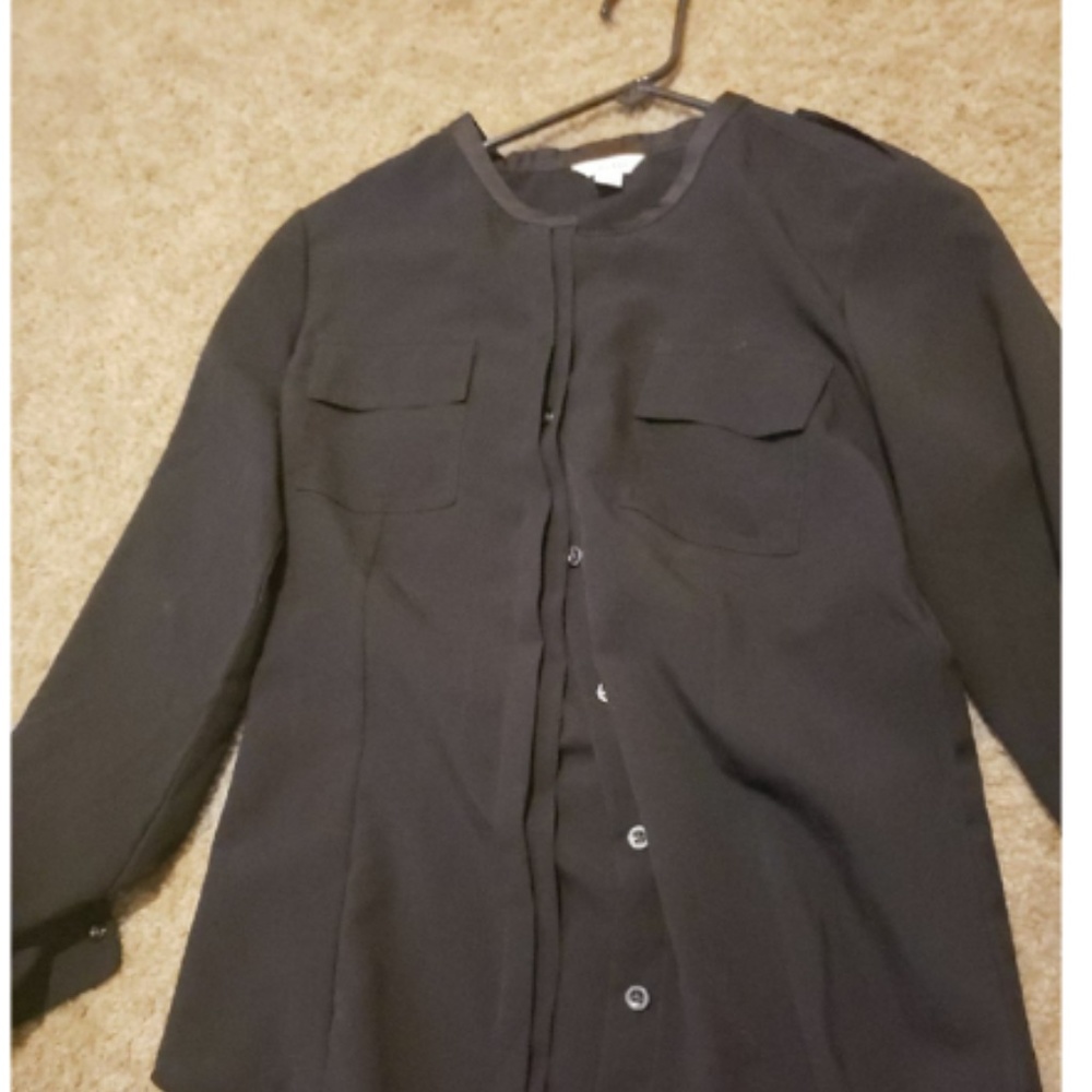 Calvin Klein Long Sleeve Button Down Blouse